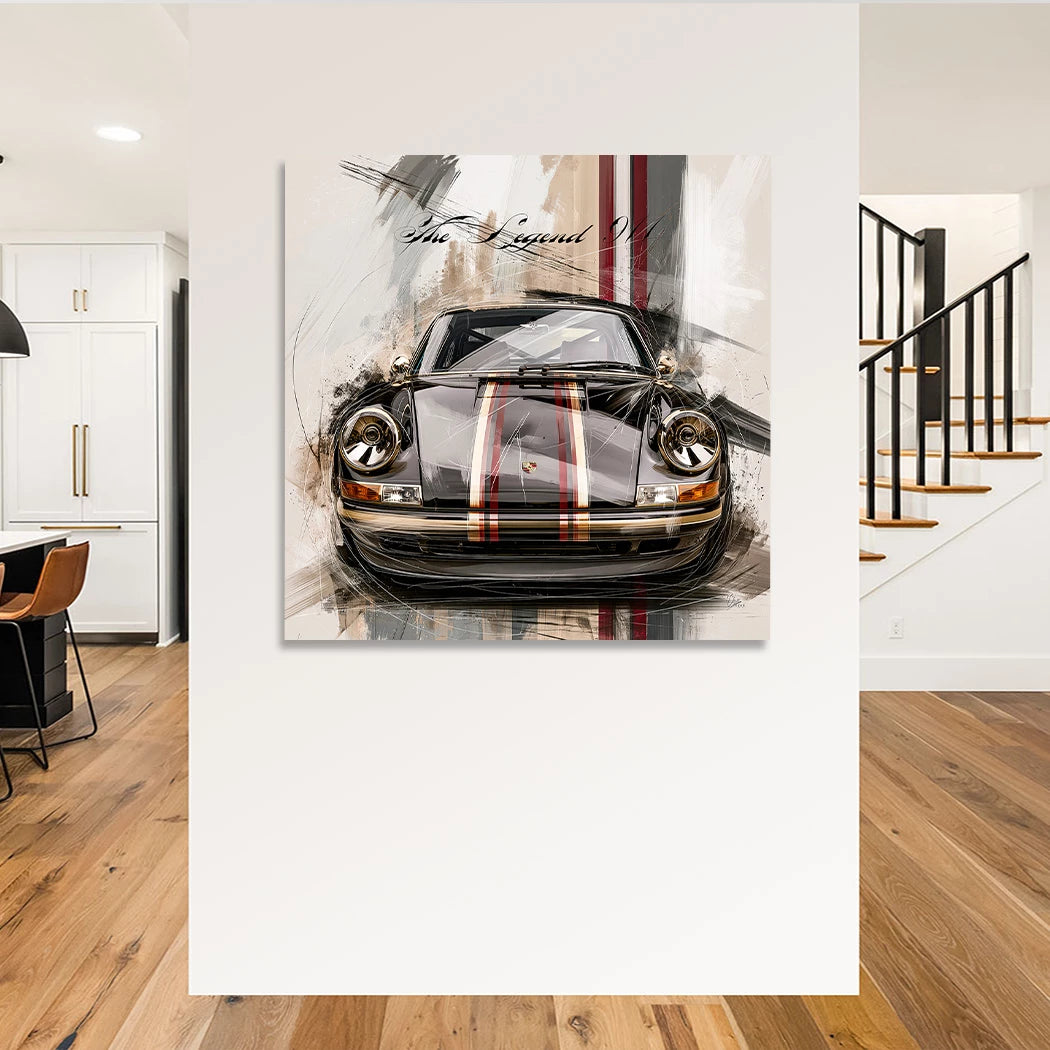 Porsche Blackline Wandbild