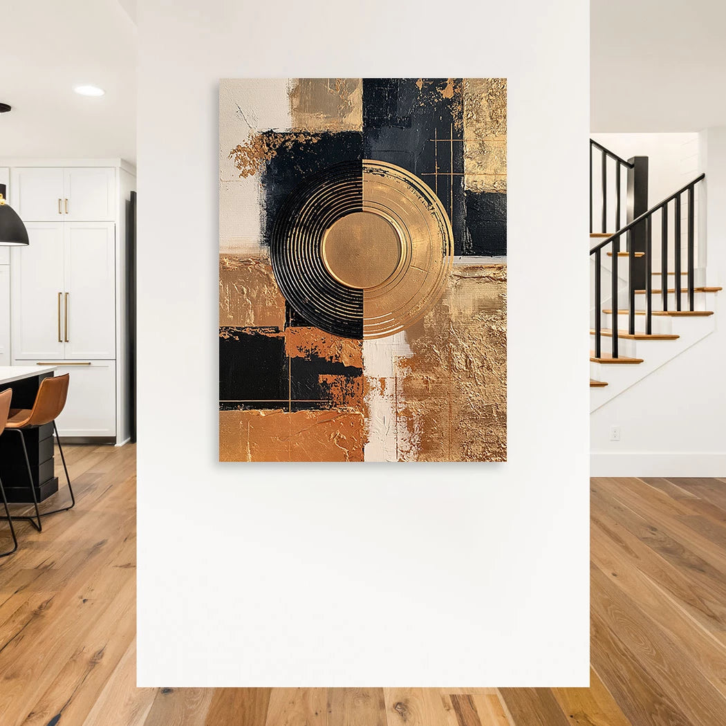 Abstraktes Kreisrelief Wandbild
