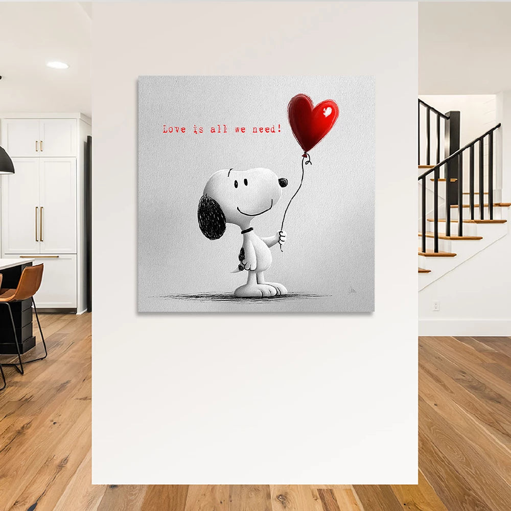 Snoopy Love Wandbild