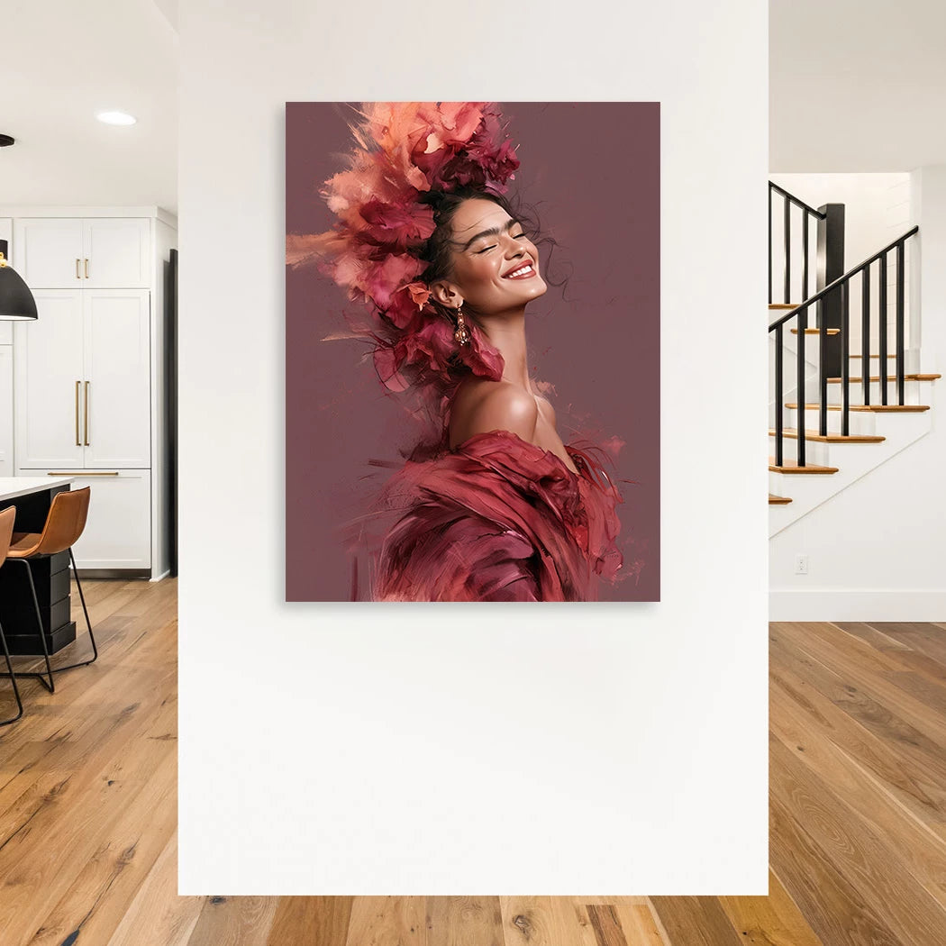 Frida Kahlo Blütenlächeln Wandbild