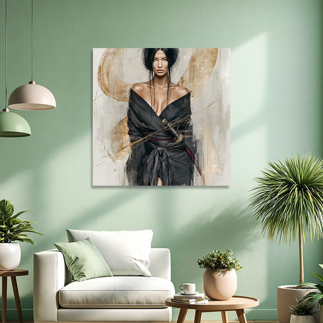 Samurai Golden Spirit Wandbild