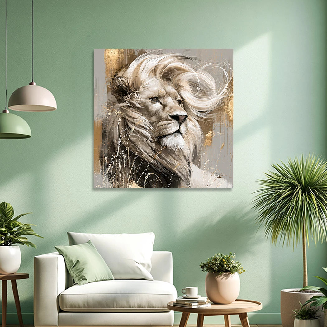 Weißer Löwe Wandbild