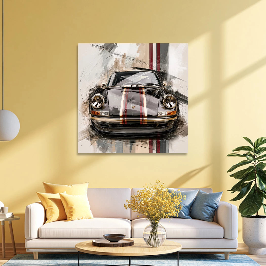 Porsche Black Art Wandbild