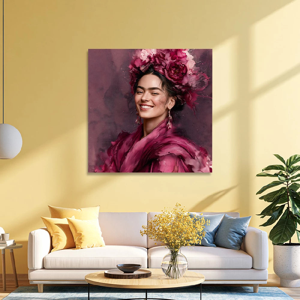 Frida Kahlo Rosé Wandbild