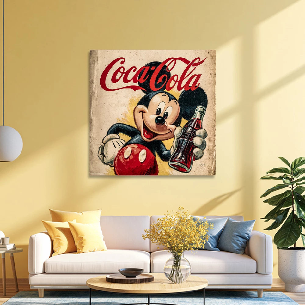 Micky Maus Coke Art Wandbild