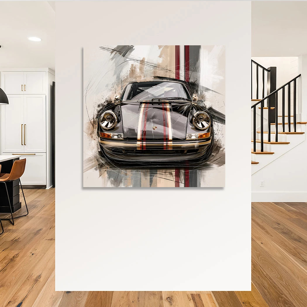 Porsche Black Art Wandbild