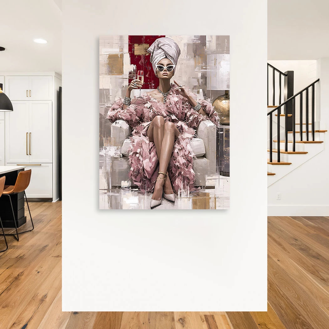 Champagner Diva Wandbild