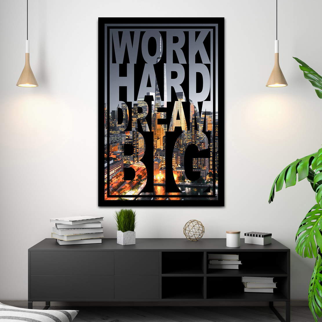 Wandbild Leinwandbild Work Hard Motivationsbild