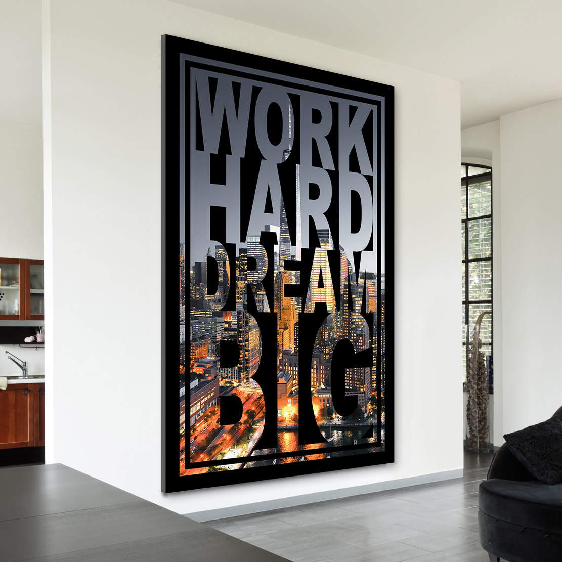 Wandbild Leinwandbild Work Hard Motivationsbild