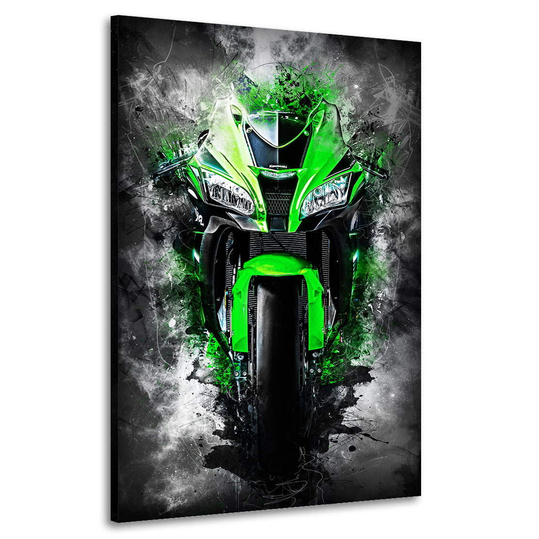 Wandbild Kawasaki ZX10 Green Style