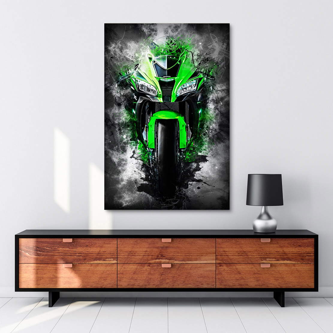 Wandbild Kawasaki ZX10 Green Style