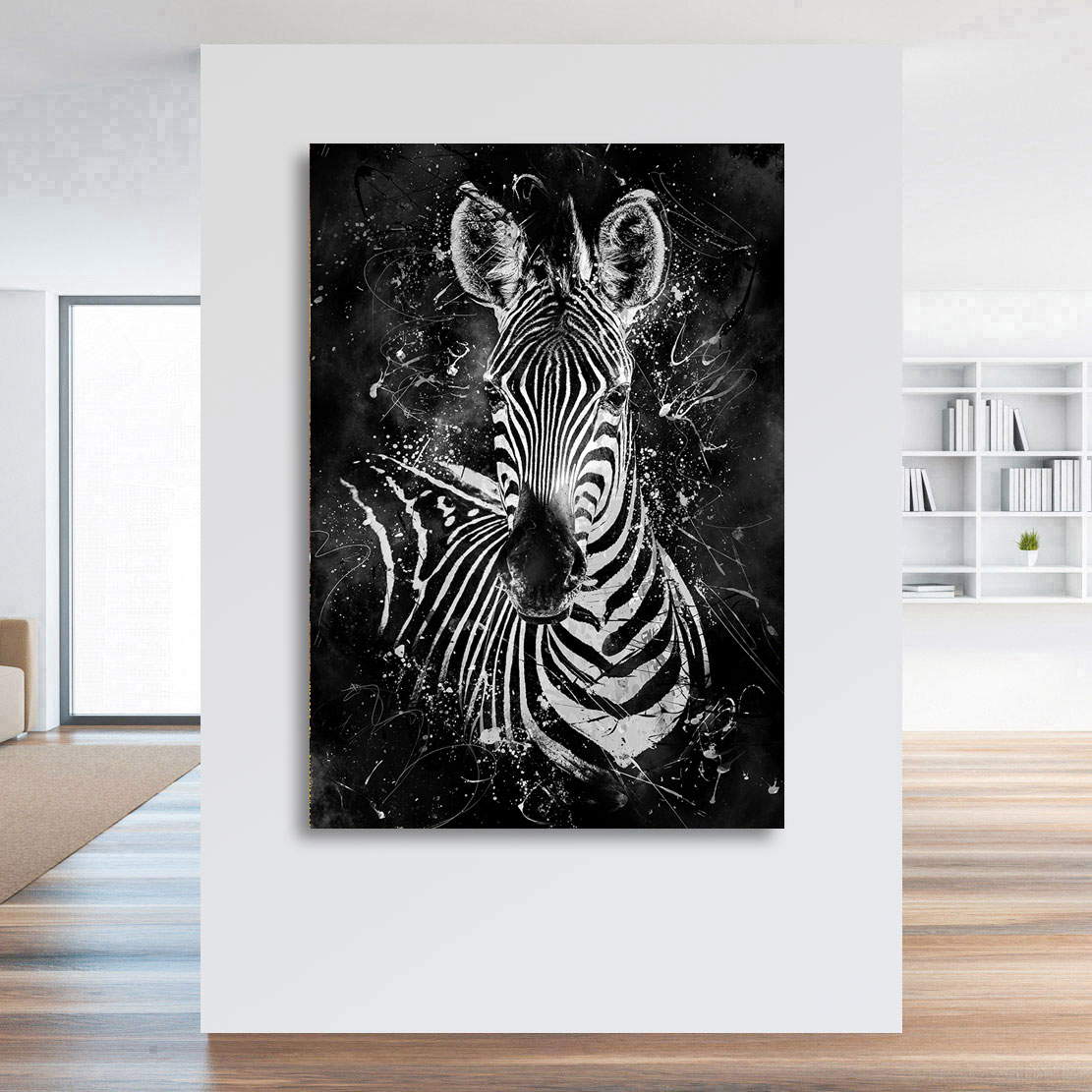 Wandbild Leinwandbild Zebra Abstrakt Black
