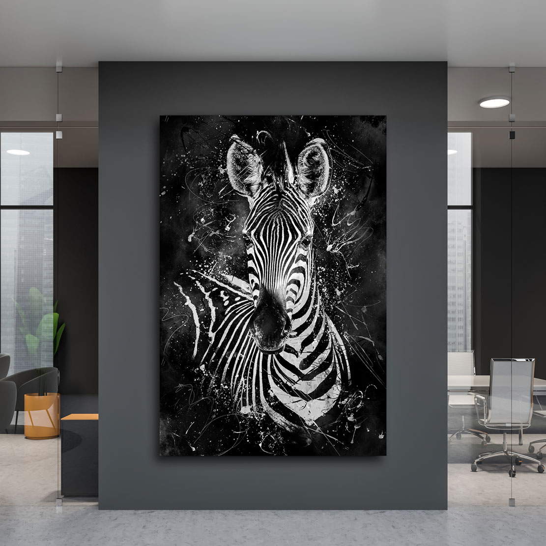 Wandbild Leinwandbild Zebra Abstrakt Black