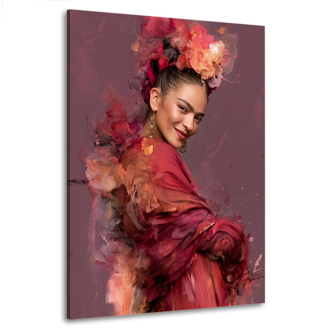Frida Kahlo Blütenlächeln Wandbild