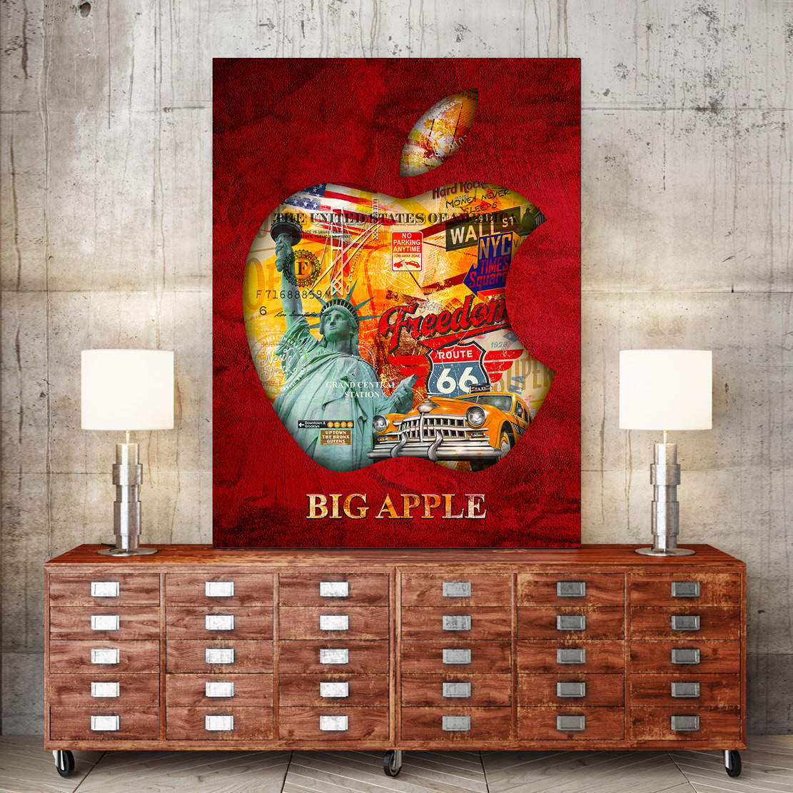 Wandbild Leinwandbild New York Big Apple Pop Art