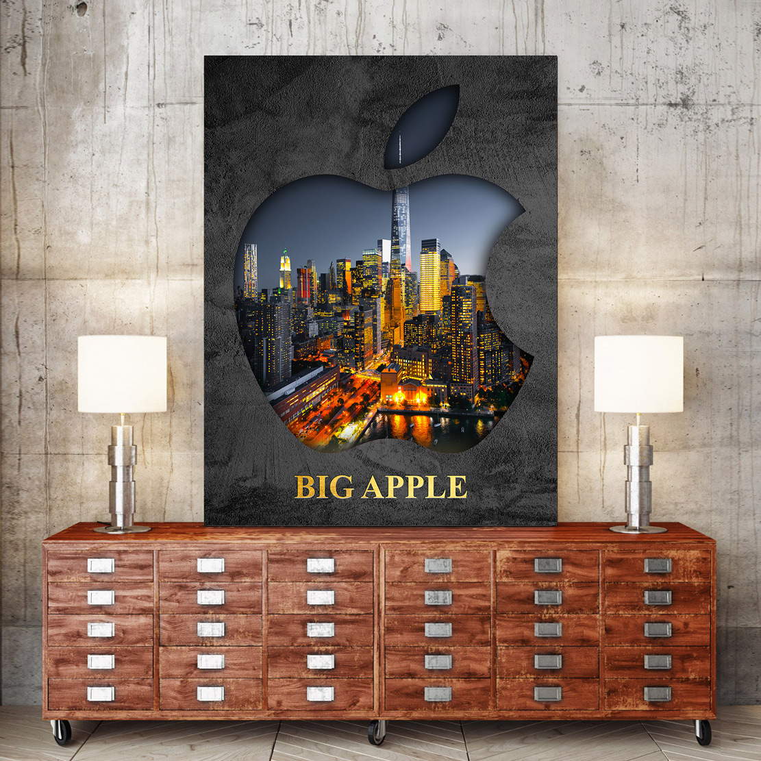 Wandbild Leinwandbild New York Big Apple Grey Style