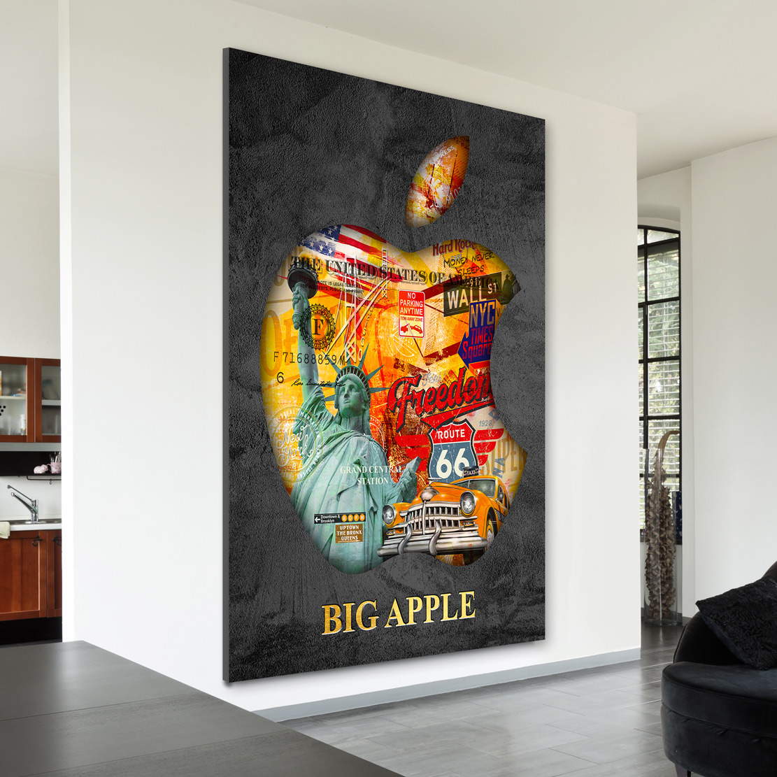 Wandbild Leinwandbild New York Big Apple Grey Pop Art