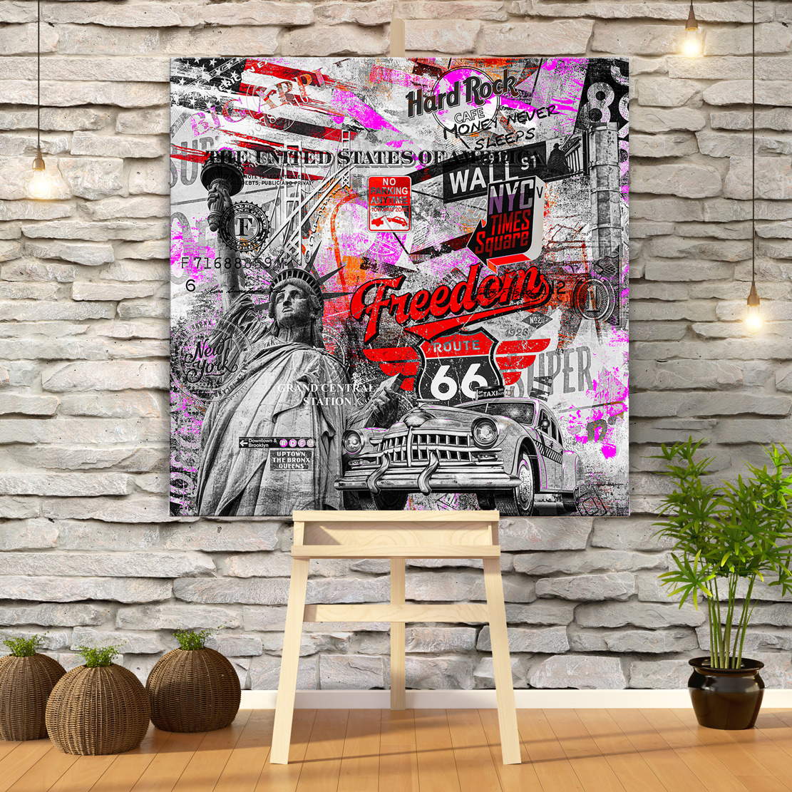 Wandbild Leinwandbild New York Pop Art Grey Style