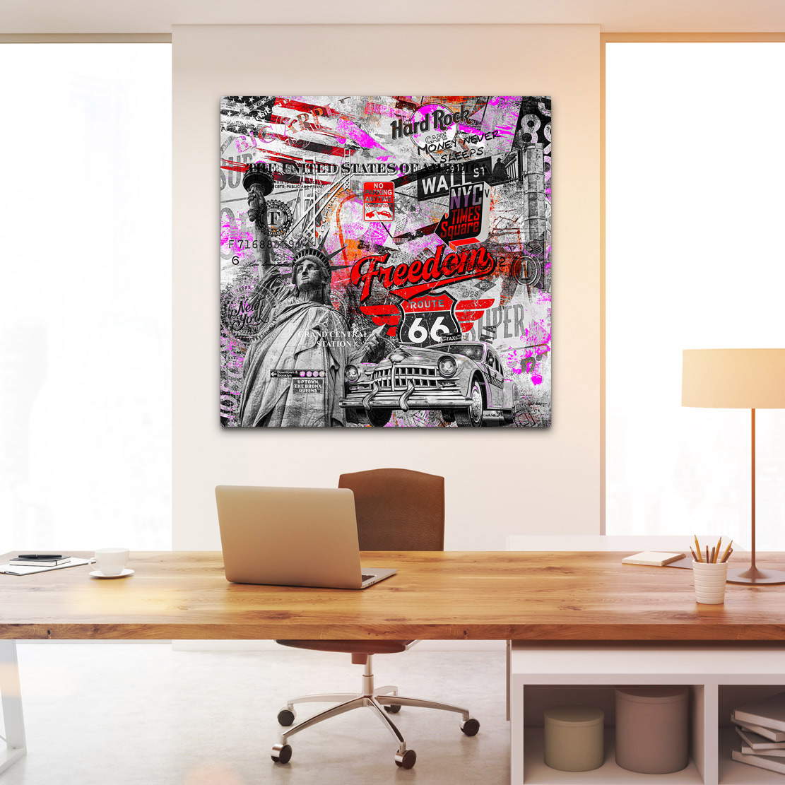 Wandbild Leinwandbild New York Pop Art Grey Style