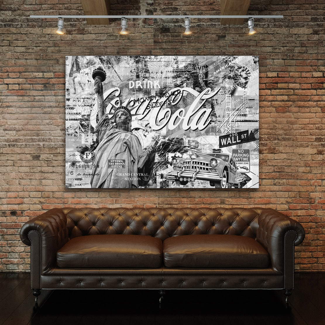 Wandbild Leinwandbild New York Pop Art Black and White