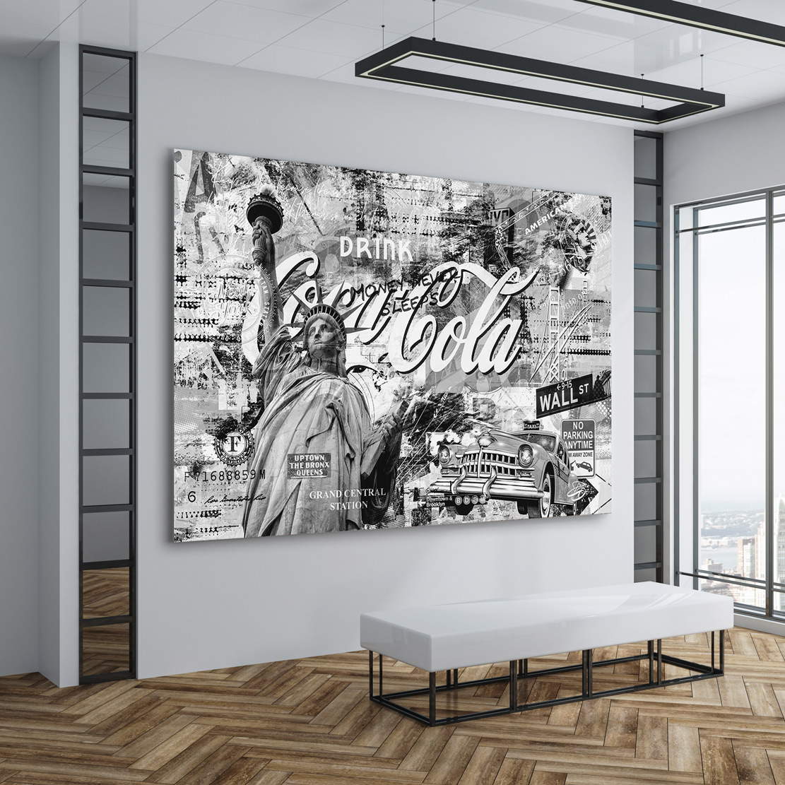 Wandbild Leinwandbild New York Pop Art Black and White