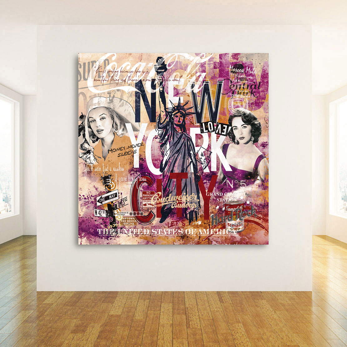 Wandbild Leinwandbild New York City Liz & Marilyn Retro