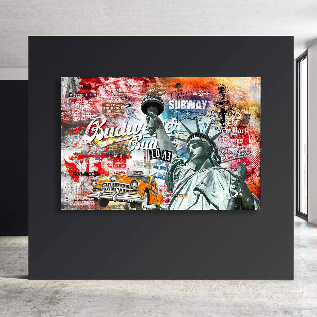 Wandbild Leinwandbild New York Budweiser