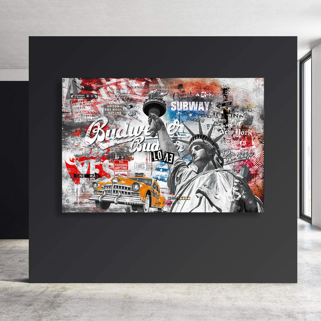 Wandbild Leinwandbild New York Budweiser Style