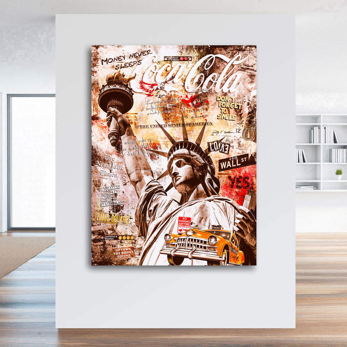 Wandbild Leinwandbild New York Liberty Pop Art Vintage Style