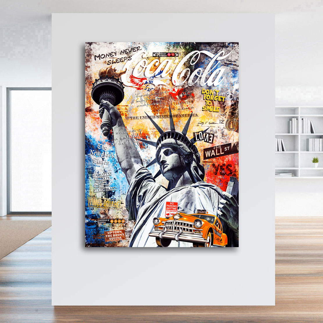 Wandbild Leinwandbild New York Liberty Pop Art Color Style