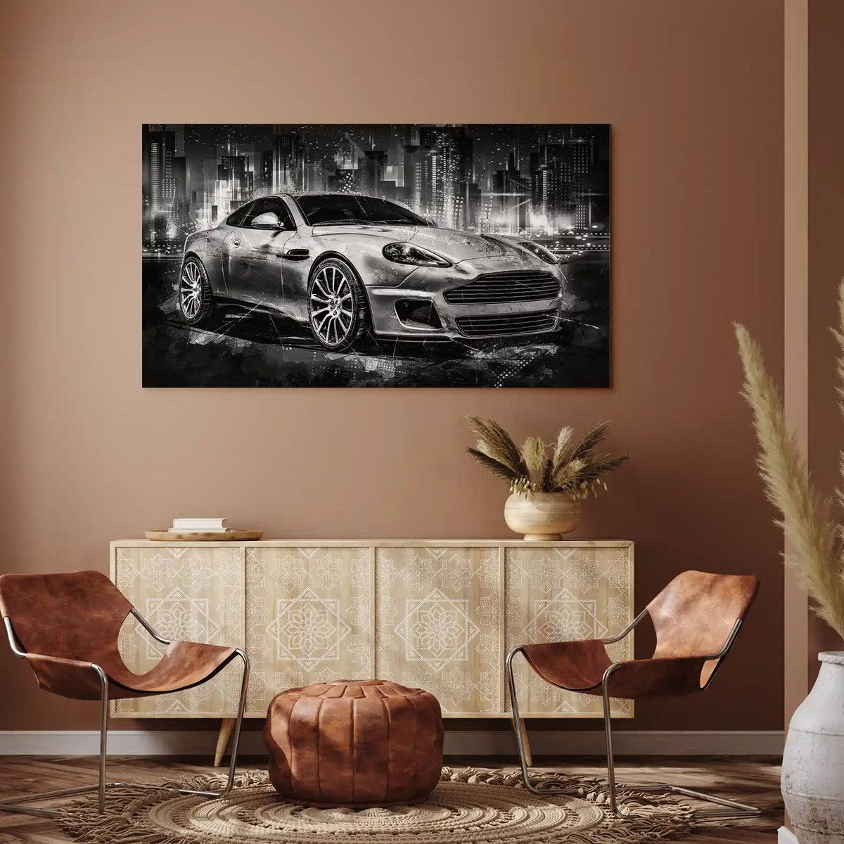 Auto Leinwandbild Aston Martin Black Style
