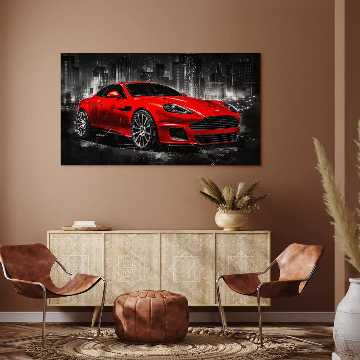 Auto Leinwandbild Aston Martin Red Style
