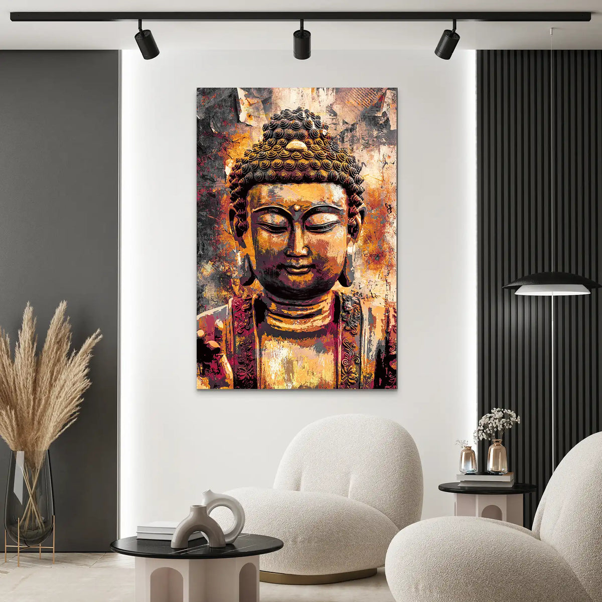 Wandbild Leinwandbild Buddha Retro