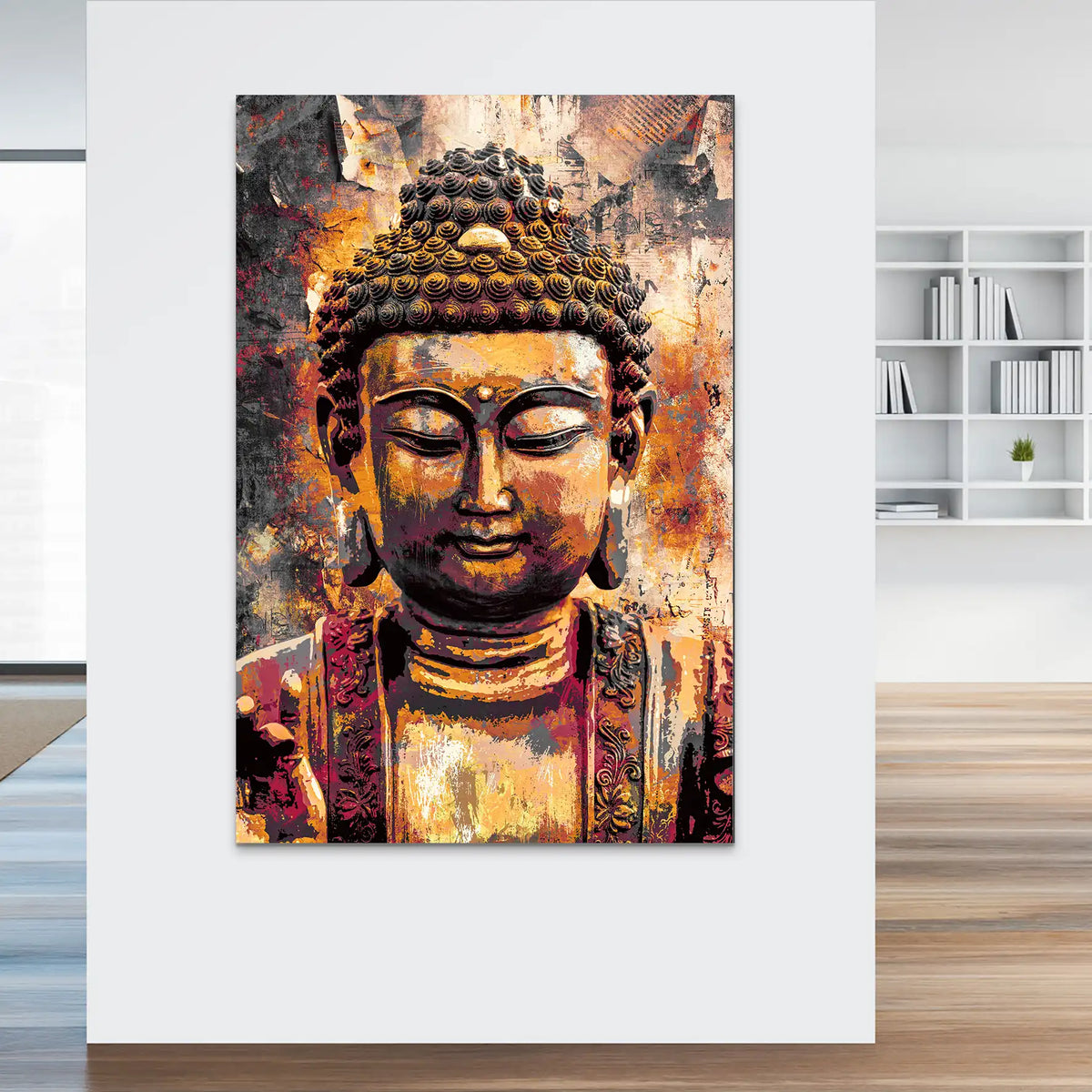 Wandbild Leinwandbild Buddha Retro