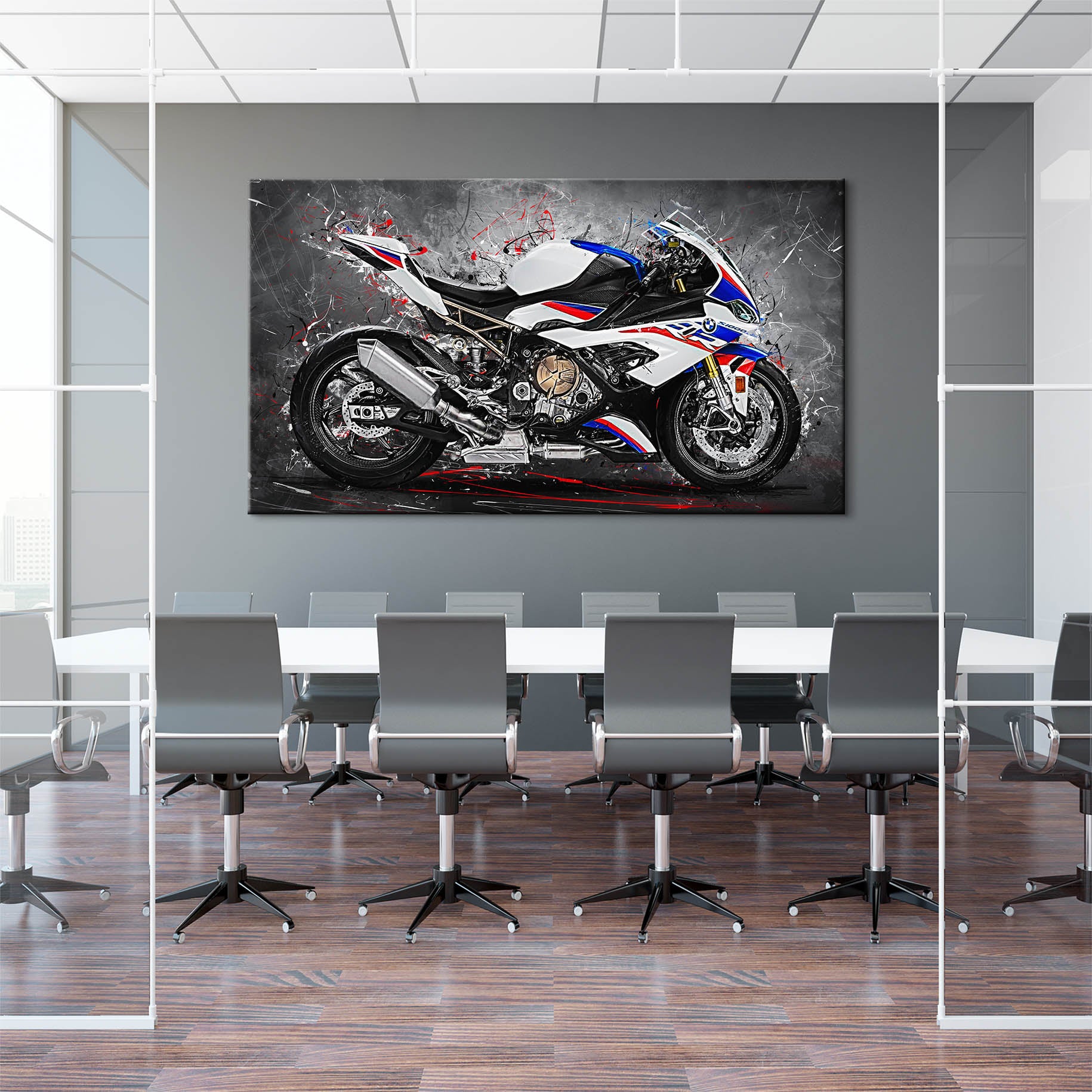 Wandbild Leinwandbild BMW S1000RR 2019 Dark Style