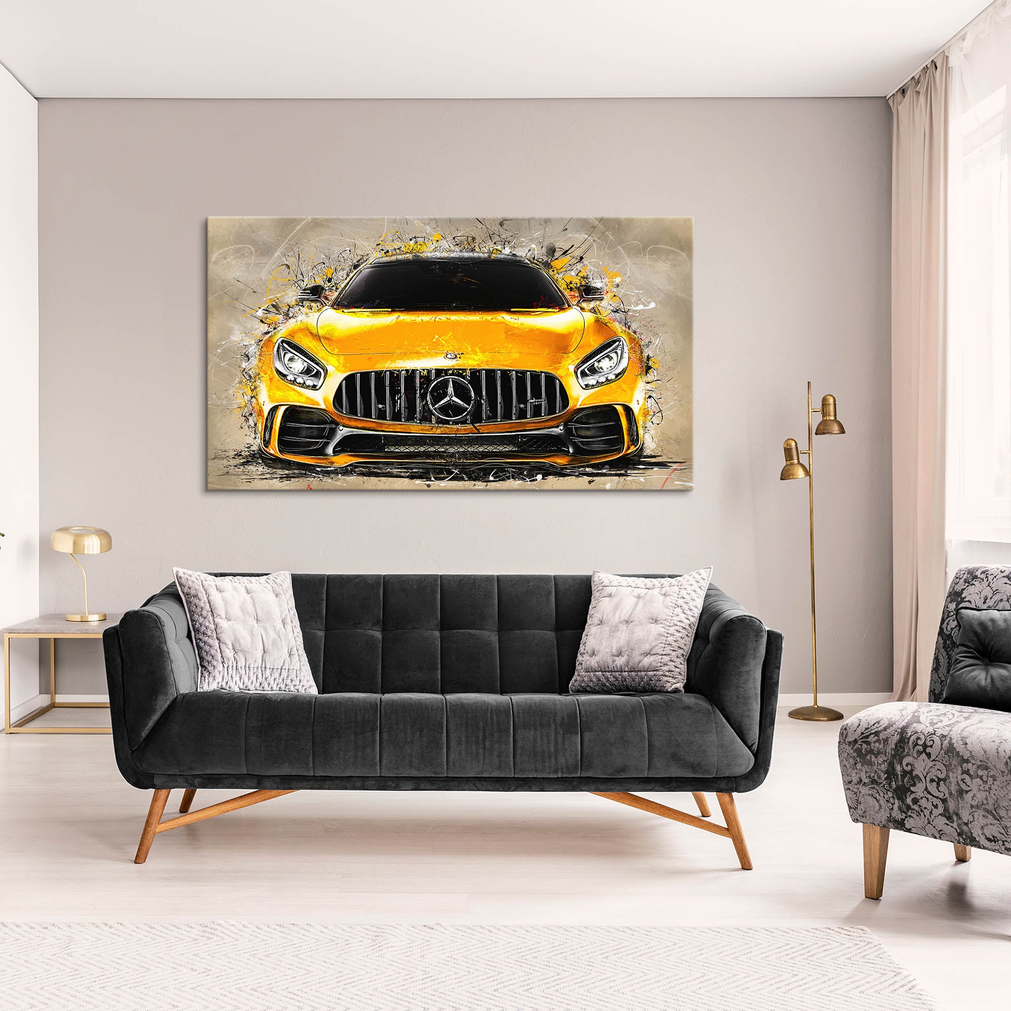 Auto Leinwandbild Mercedes AMG GT Retro