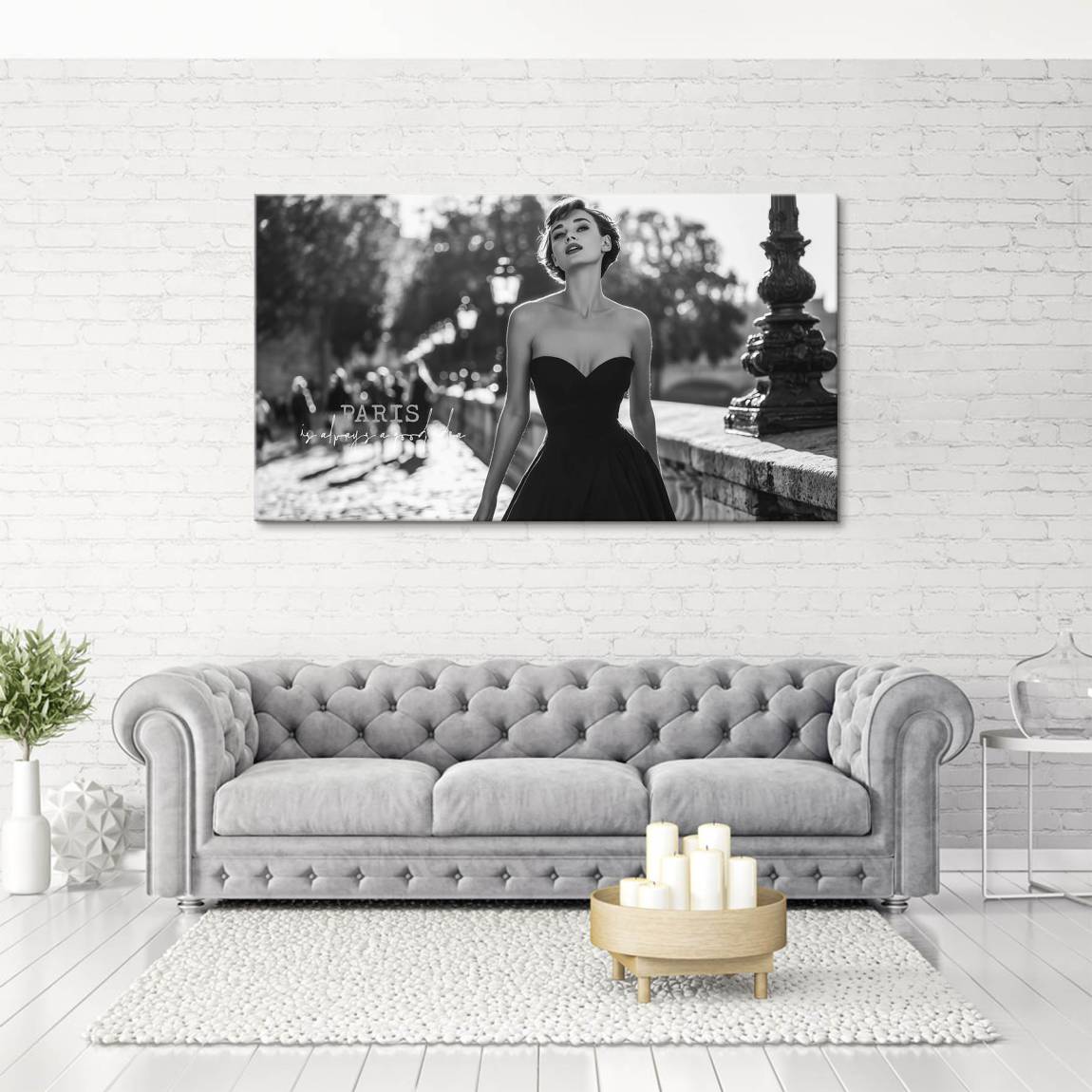Audrey Hepburn Paris Wandbild