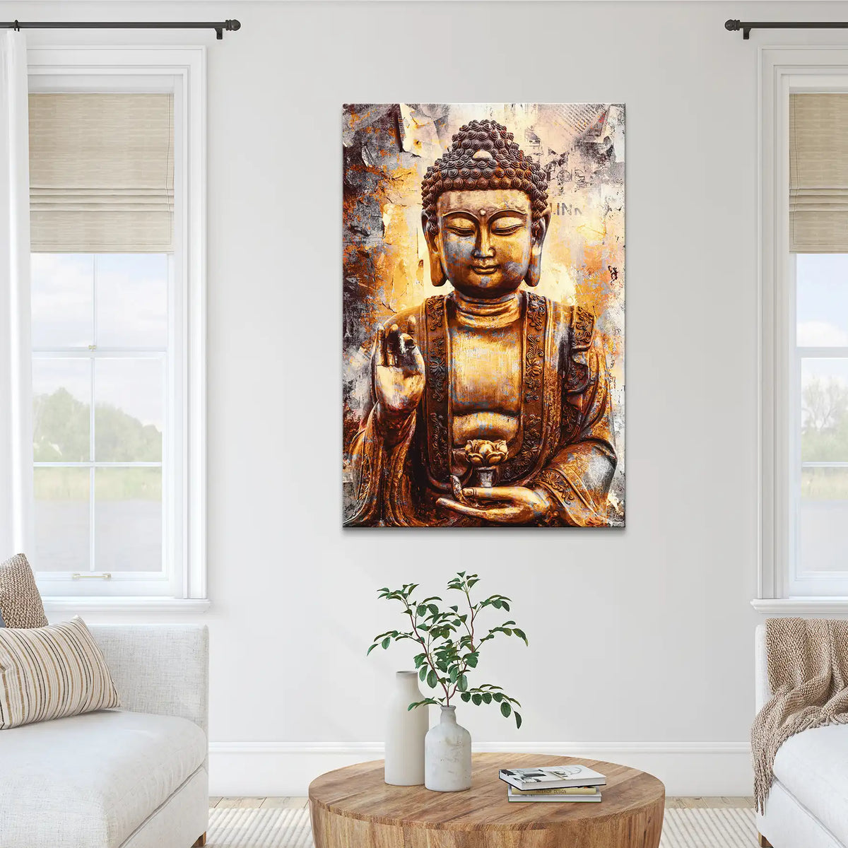 Wandbild Buddha Vintage