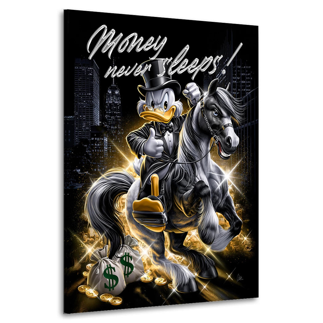 Dagobert Duck Money Ride Wandbild