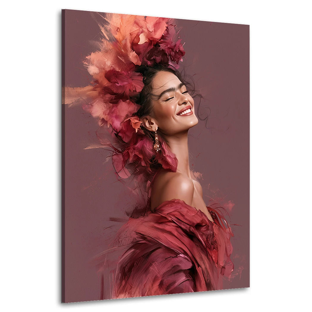 Frida Kahlo Blütenlächeln Wandbild