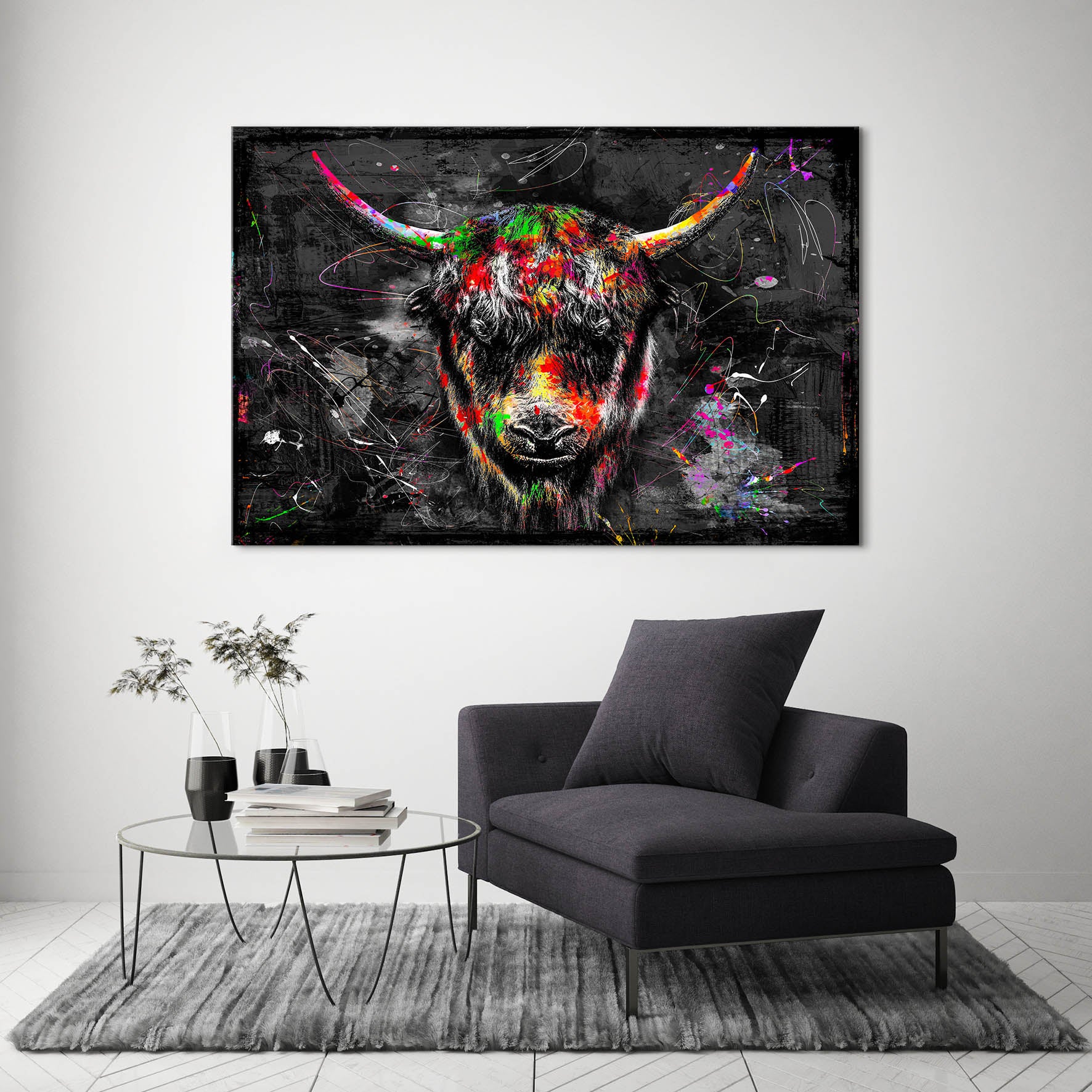 Wandbild Leinwandbild Yak Abstrakt Color