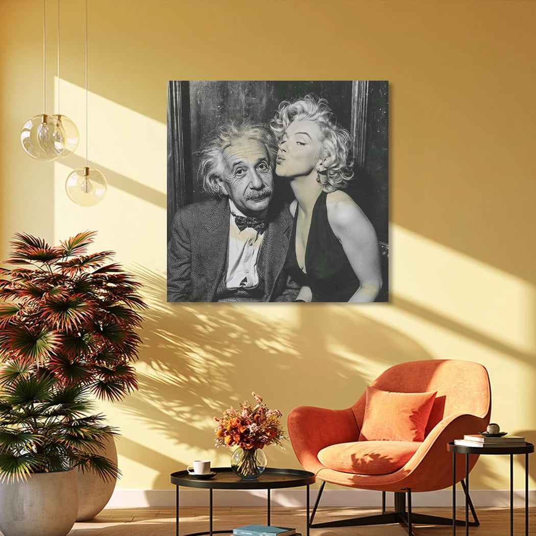 Marilyn trifft Einstein Wandbild