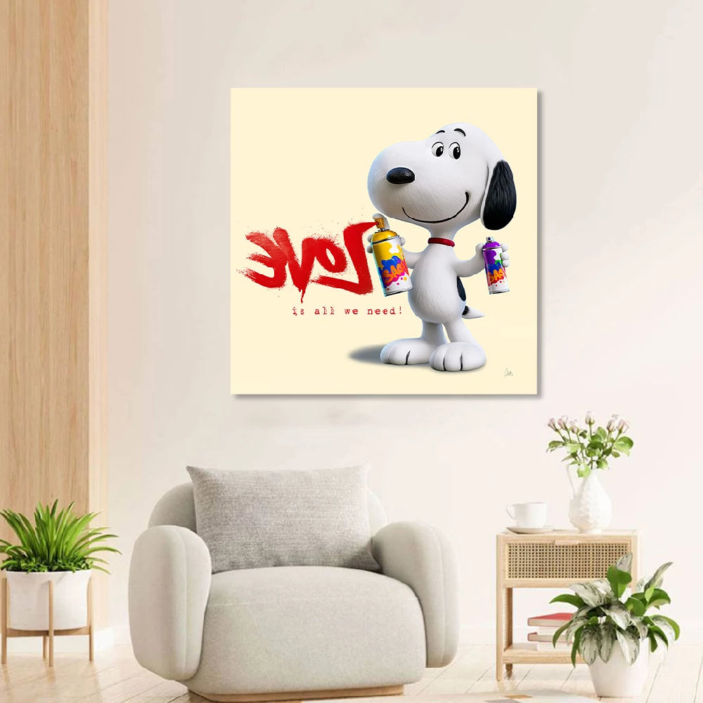 Snoopy Love Graffiti Wandbild