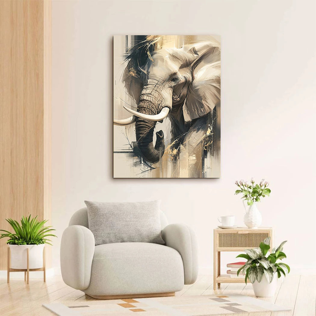 Elefant in Gold Wandbild