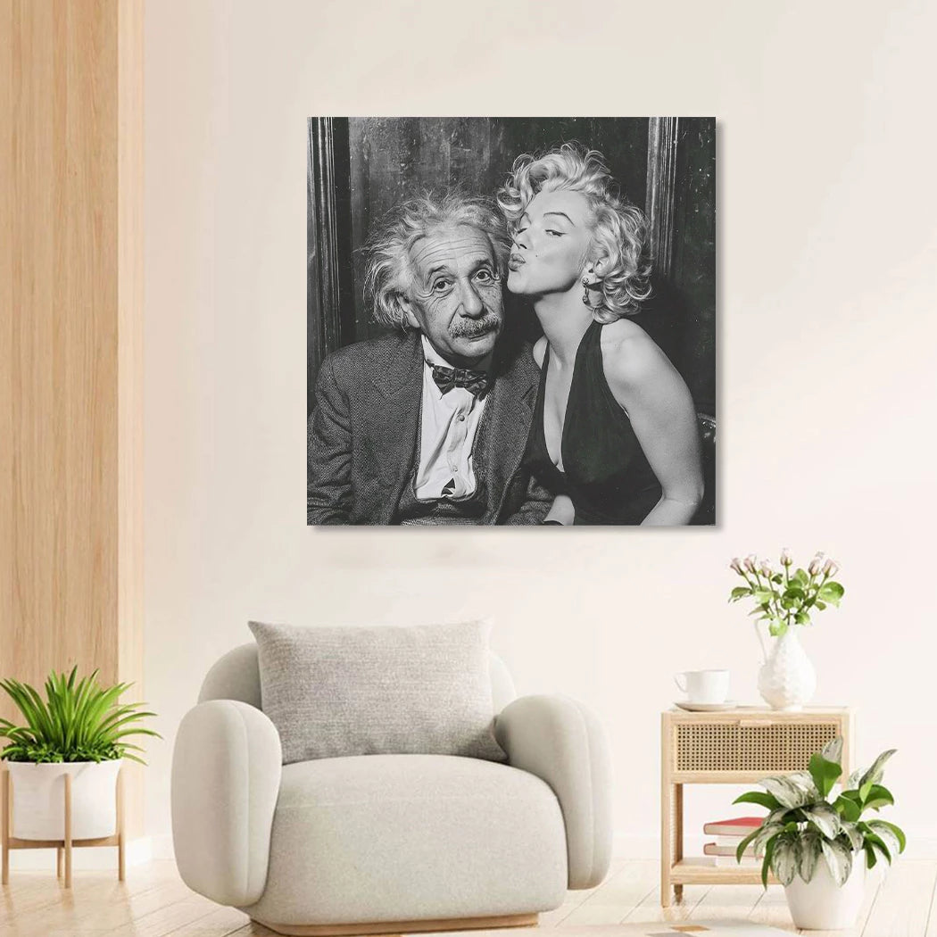 Marilyn trifft Einstein Wandbild
