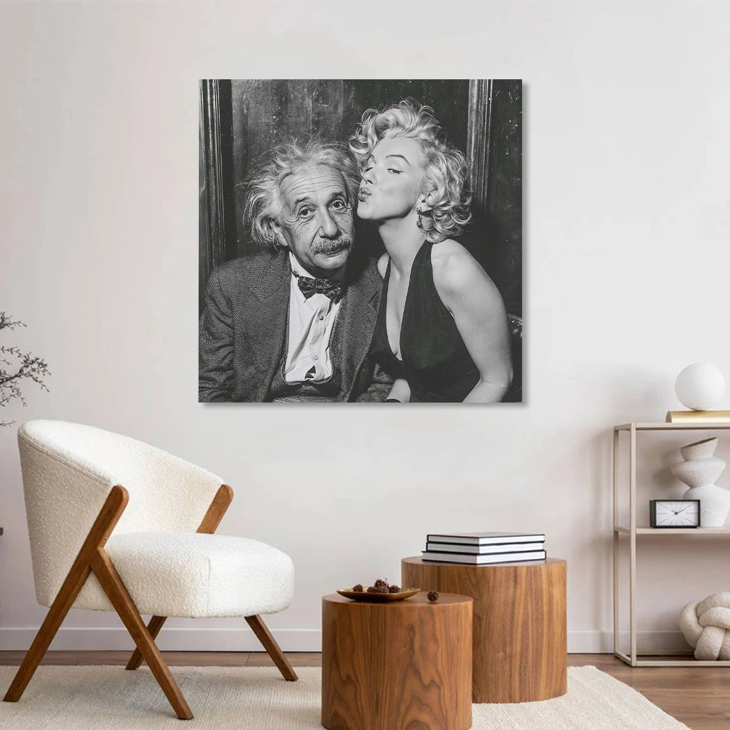 Marilyn trifft Einstein Wandbild