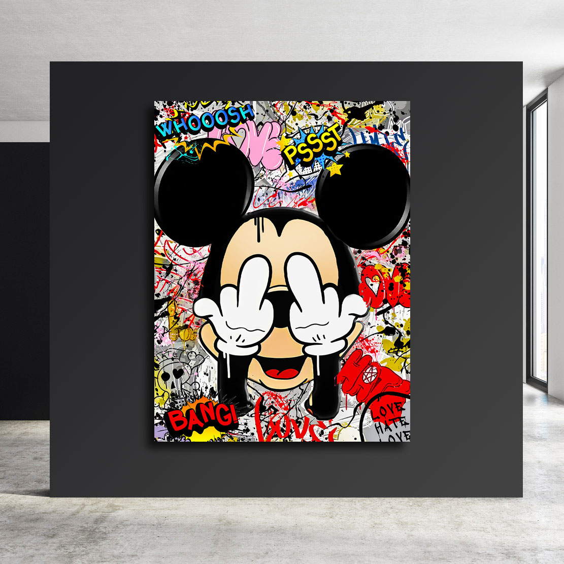 Leinwandbild Bad Micky Pop Art Style