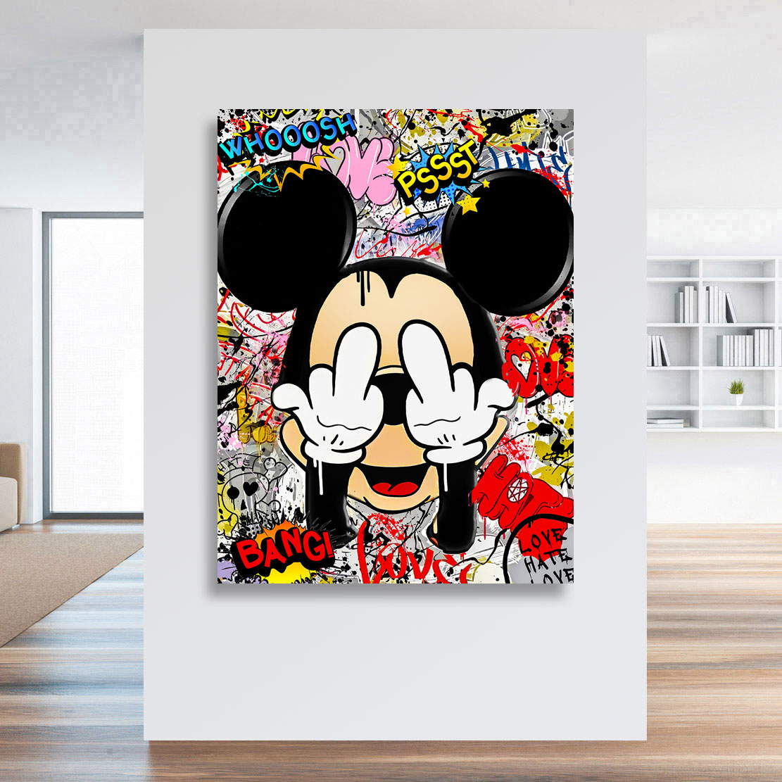 Leinwandbild Bad Micky Pop Art Style