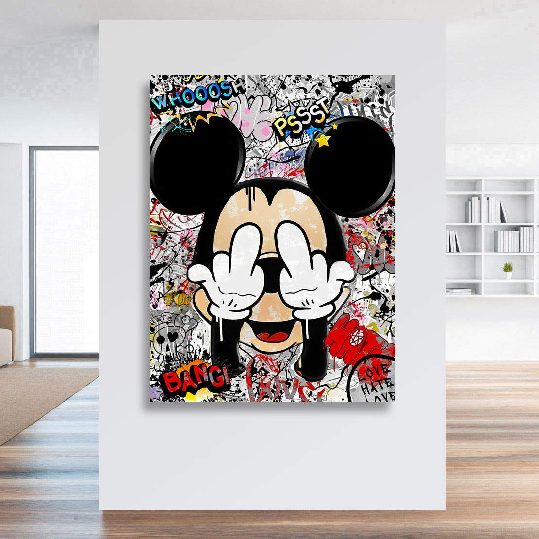 Leinwandbild Bad Micky Maus Modern Pop Art Style
