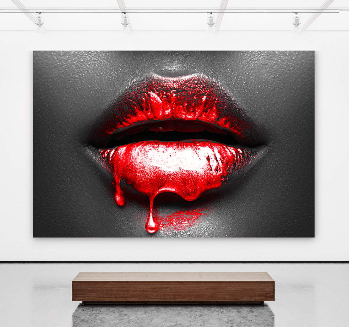 Wandbild Leinwandbild Erotische Lippen Red Lips